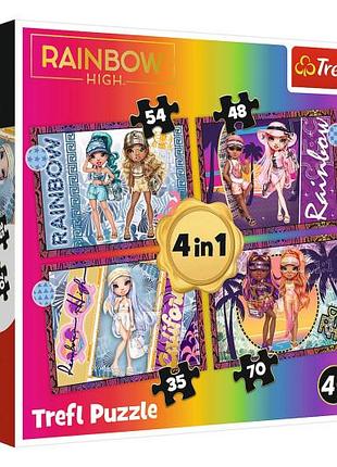 Пазлы - 4в1 - 34614 "модные куклы rainbow high", trefl