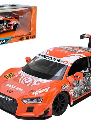 Машина металлическая "автопром" 68291a(o) 1:24 audi r8 lms, батарейка, свет,звук, открываются двери, кор. 26,5*13,5*12см