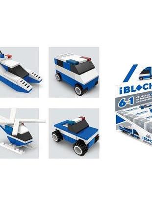 Конструктор kids hits iblock junior kh51/005 6 видов 25-30 дет полиция кор. 12*5*8 см дисплей 31,4*21,4*8,5 см