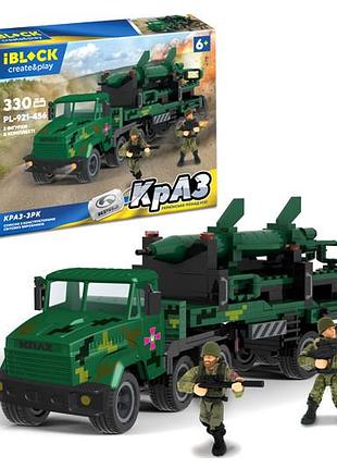 Конструктор iblock pl-921-456 армия краз срк 330 дет, 2 фигурки у короба. 38*25,5*6см