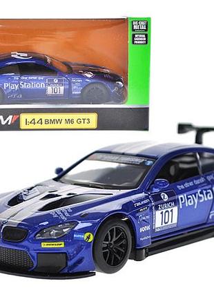 Машина металлическая "автопром" 4369, 1:44 bmw m6 gt3,1 цвет, открываются двери, в коробке р. 14,5*6,5*7см