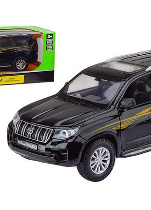 Машина металева 68270a(b) 1:24 "land cruiser prado" на батарейках, світло, звук, відкриваються двері, капот, багажник, коробка