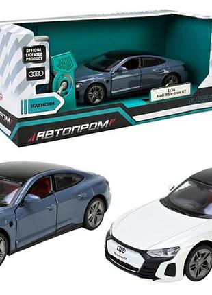 Машина металева 68717 1:36 "audi rs e-tron gt" (електро), на батарейки, світло, звук, відкриваються двері, капот, багажник, в