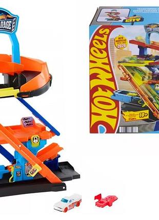 Ігровий набір jhl94 "гараж-трансформер для трюків" hot wheels