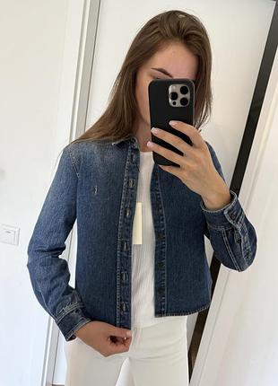 Джинсова брендова рубашка ysl xxs xs розмір