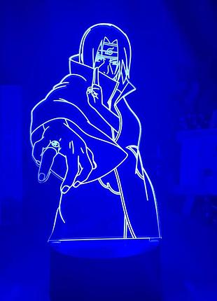 Светильник с 3d эффектом led лампа итачи учиха из аниме наруто узумаки итачи саске ночник с пультом
