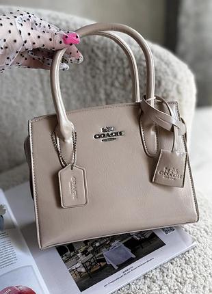 Класична лакова сумка coach у декількох кольорах, сумка коач невелика бежевий