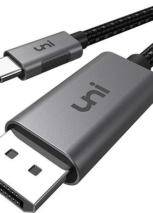Кабель usb-c to displayport uni 4k@60hz 2k@165hz 1.8м