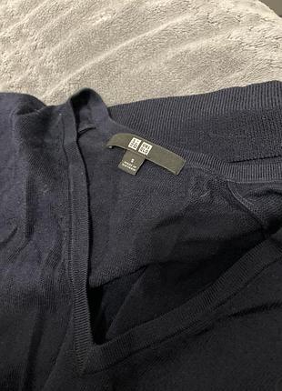 Uniqlo жіночий темно-синій джемпер з вовни
