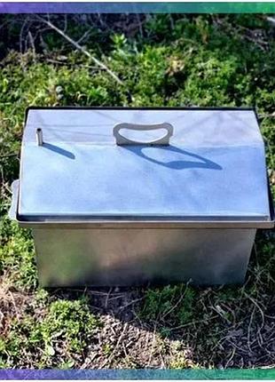 Коптильня из нержавеющей стали большая 1,5 мм для рыбы мяса и овощей коптильное устройство sku_2166-15l