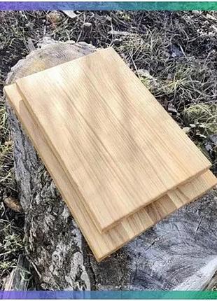 Кухонная доска 35x23 см из дуба с силиконовыми ножками и ручками для удобства использования sku_2202-04