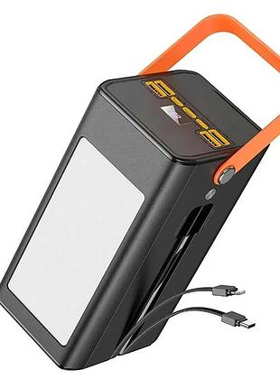 Павербанк tugii y108 80000 mah 22.5w fast charge з led-лампою дисплеєм та 7 usb-виходами чорний