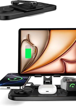 Беспроводная зарядная станция 4 в 1 doeboe для iphone 16/15, apple watch, airpods pro 2