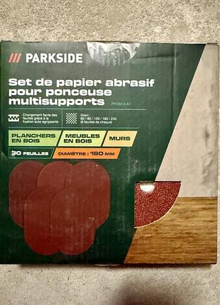 Набор наждачных кругов parkside pknm 6 a1, 180 мм, зернистость 60/80/120/180/240, 30 шт parkside