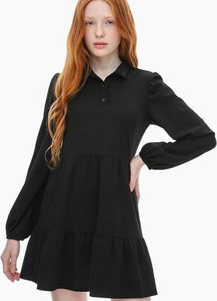 Платье для девочек h&m чёрное 152 с длинными рукавами