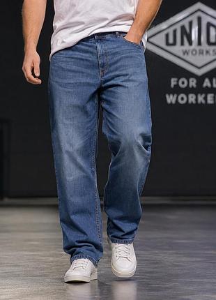 Джинси чоловічі union works сині xxl-3xl бавовна