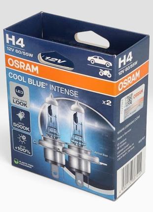 Лампочка h4 osram cool blue 100% 12v 60/55w p43t к/т 2 шт - (64193cbn-2hb)