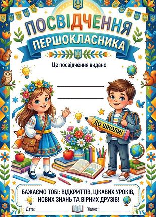 Удостоверение первоклассника