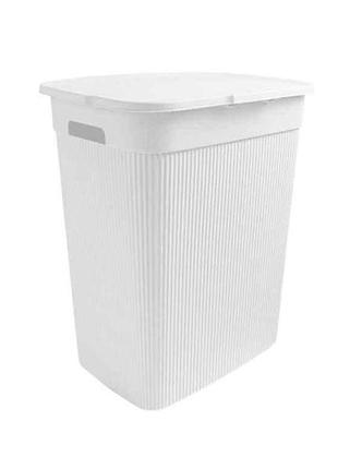 Корзина для белья 40л белая с крышкой из/руко. тм elif plastik