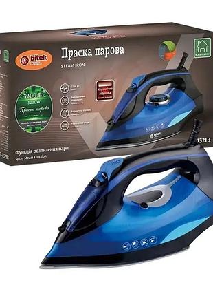 Бытовой паровой утюг bt1321b с керамической подошвой 300мл 3200вт