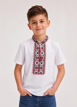 Вышитая футболка для мальчика,92-140 см