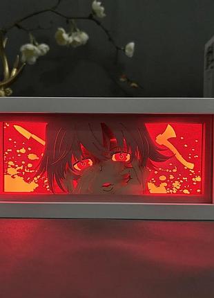 Світильник багатошаровий з 3d ефектом юно гасай з аніме щоденник майбутнього future diary