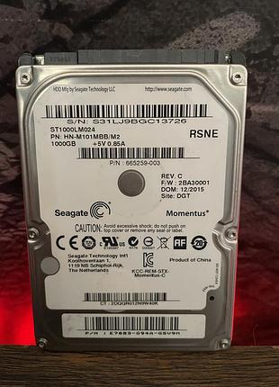 Жорсткий диск hdd seagate 1tb 2.5″ sata iii 8mb б/в для ноутбука та комп’ютера
