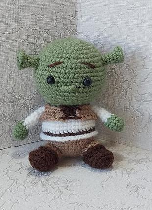 Шрек іграшка, в'язана інтер'єрна іграшка шрек в стилі goblincore
