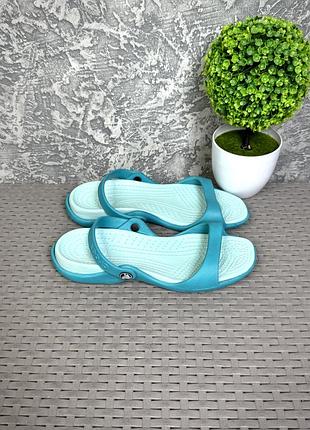Crocs кроксы шлепанцы w8 38 размер женские бирюзовые