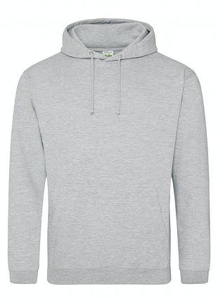 Кенгурушка толстовка з капюшоном худі just hoods college hoodie сірий меланж, s