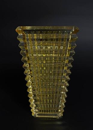 Скляна декоративна ваза для квітів 22×13×10 см жовта