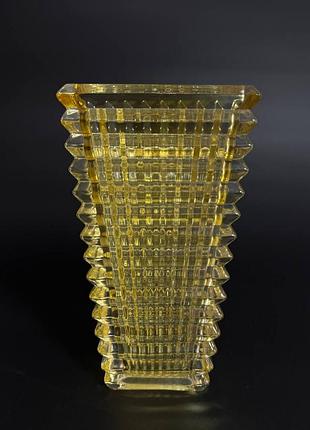 Скляна декоративна ваза для квітів 28x16,5x12 см жовта