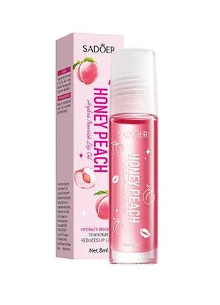 Зволожуюча та поживна олія для губ з перчиком sadoer honey peach 8 мл