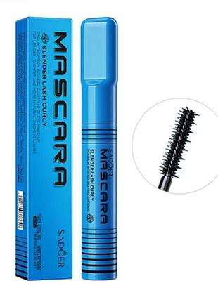 Водостійка туш для вій об'єм та подовження sadoer waterproof curl lengthening 8 г
