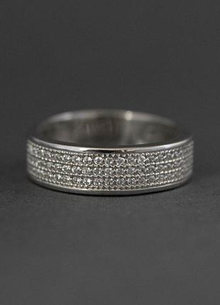 Серебряная кольца дорожка из белых фианитов