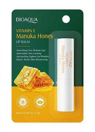 Живильний бальзам для губ з вітаміном e та медом манука bioaqua vitamin e manuka honey lip balm (2.7г)