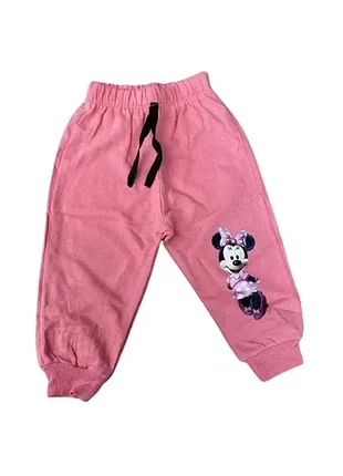 Детские спортивные штаны для девочки eser розовые с рисунком minnie