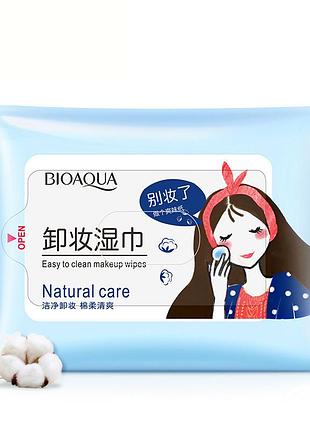 Влажные салфетки для снятия макияжа bioaqua wipes makeup removal (25 штук)