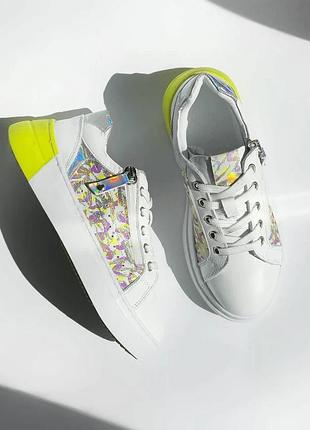 Кроссовки evie для девочки belle white-lime, размер 31 (20,5 см.)
