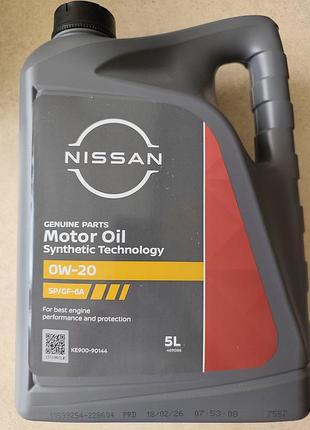 Nissan motor oil 0w-20 5 л