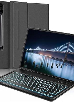 Чехол jademall для tab s7 fe 5g/ s8 plus/ s7 plus с клавиатурой - милый чехол для планшета s8+ 12.4 дюйма - магнитный чехол с