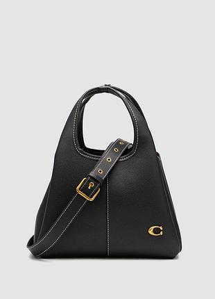 💎 coach lana shoulder bag 25 black (темные швы)