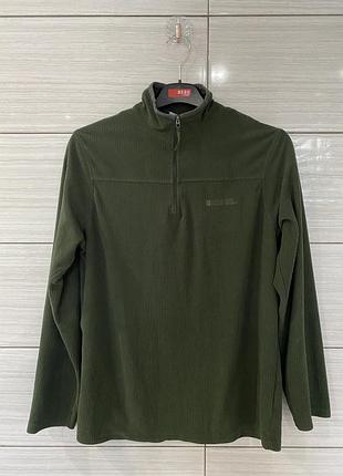 Mountain warehouse чоловіча  вафельна флісова кофта outdoor half zip хакі s