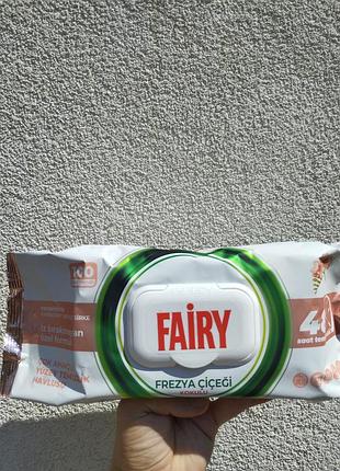 Універсальні вологі серветки fairy power wipes frezya çiçeği 100 шт для прибирання та кухні