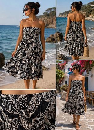 Сукня-бандо dorothy perkins beach 100% бавовна | тропічний принт