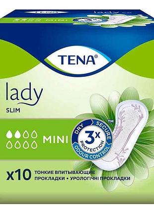Прокладки урологические lady slim mini 10шт тм tena