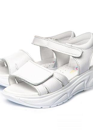 Ортопедичні босоніжки для дівчаток theo leo 1264- white22 білий, розмір 30 (19,5 см.)
