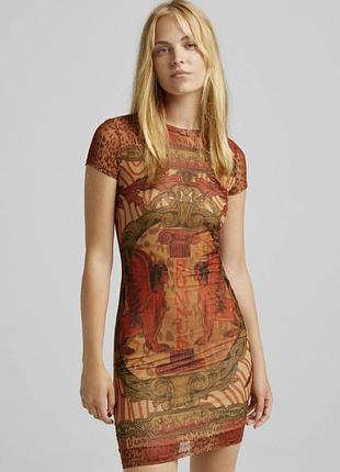 Платье сетка мини bershka размер xs-s плаття сукня пляжное платье на купальник