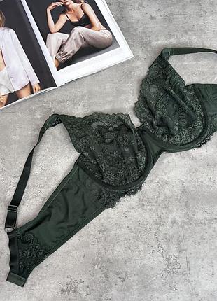 Мереживний бюстгальтер смарагдового кольору hunkemoller