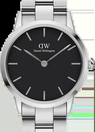 Часы женские daniel wellington iconic link dw00100204 стальной корпус wr 30 м чёрный циферблат